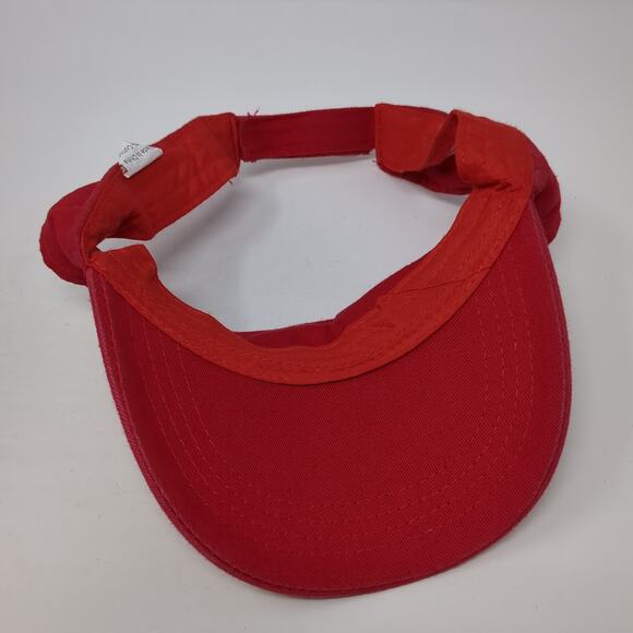 Mustangs Herzog Strapback Sun Visor Cap Red OS Adjustable Embroidered Bwm Global - Picture 7 of 10